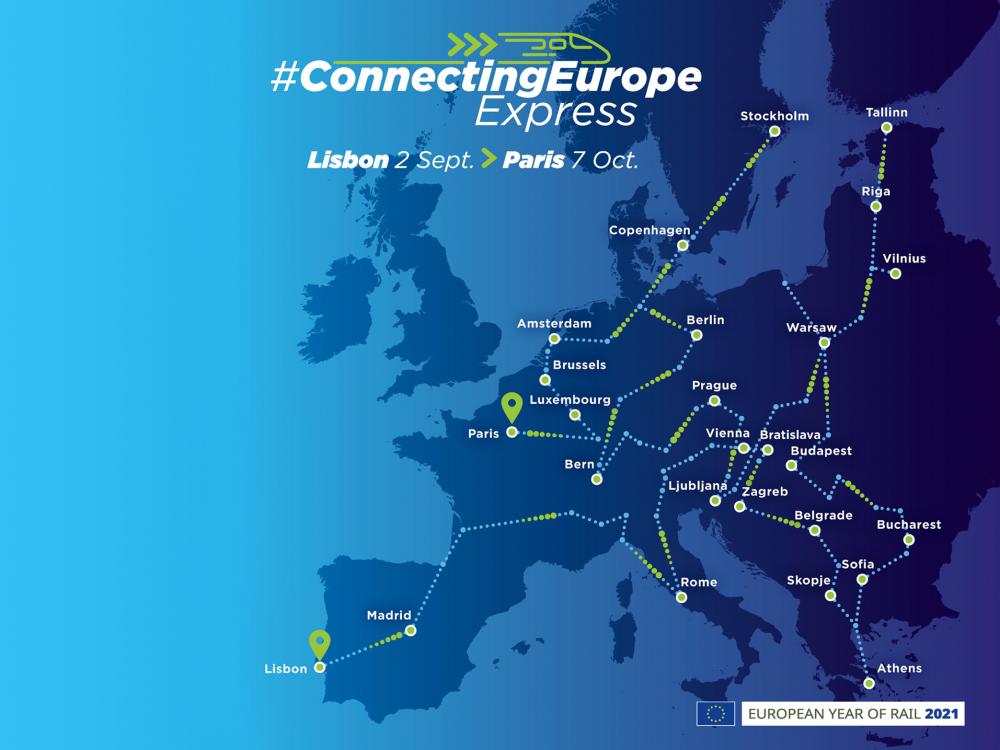 Itinéraire du train Connecting Europe Express